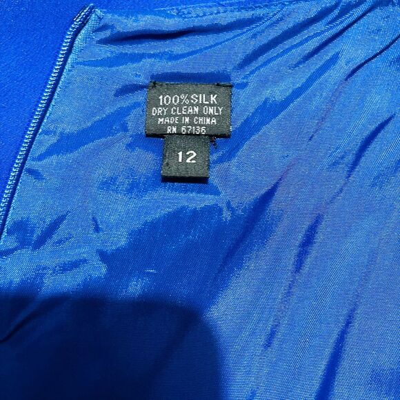 YL By Yair maxi Silk dress cocktail wedding party bride’s Mother blue women’s 12 - Picture 11 of 12